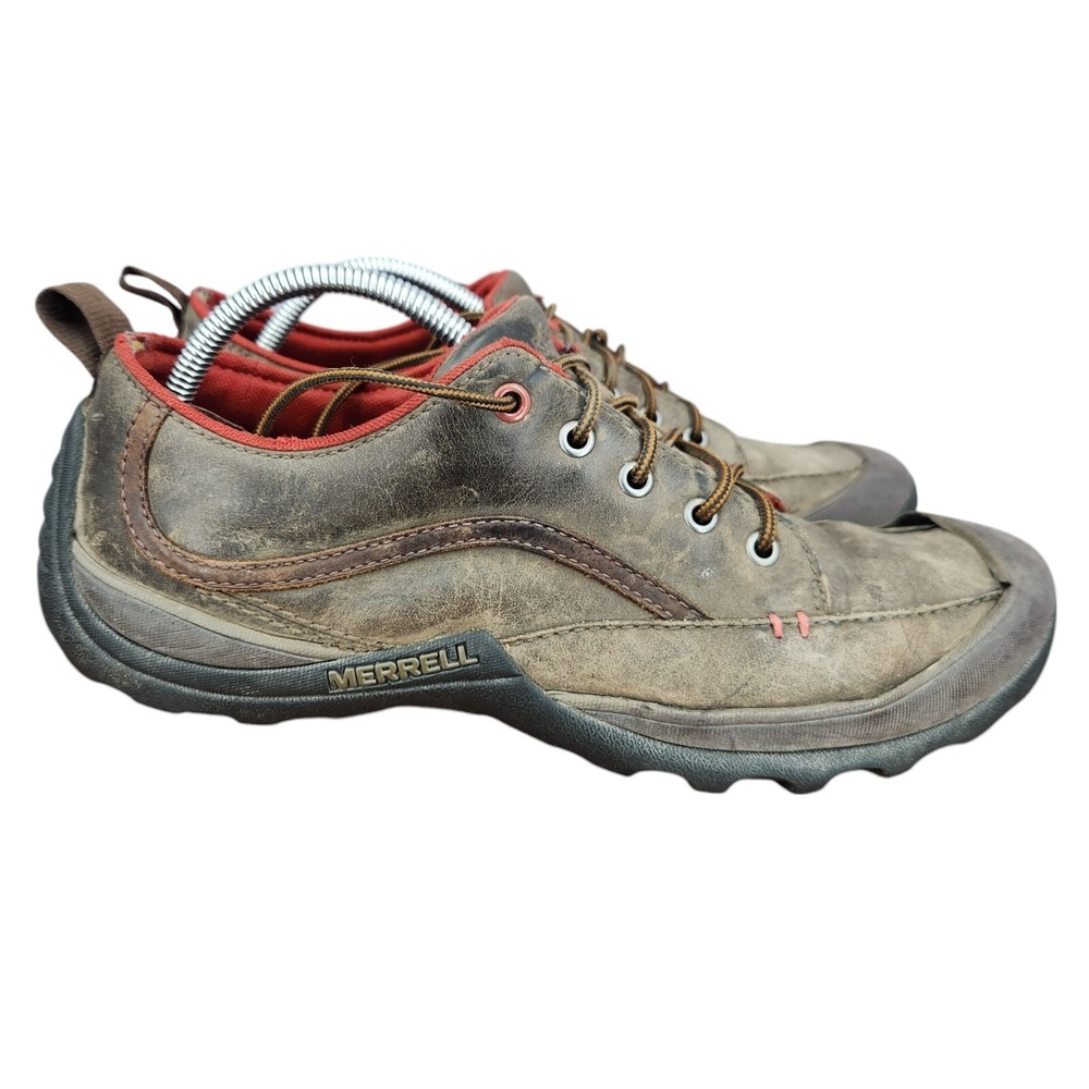 Merrell Loess Hiking Shoes Mens 10.5‎ Dusty Green Leather Waterproof J15393